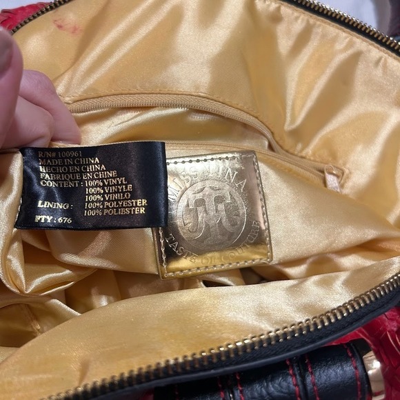 Miss Tina Taste of Couture Red Black Shoulder Bag Purse Handbag Braided Woven - Picture 6 of 10